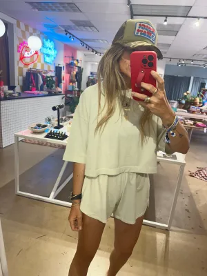 A H Oversized Crop Tee