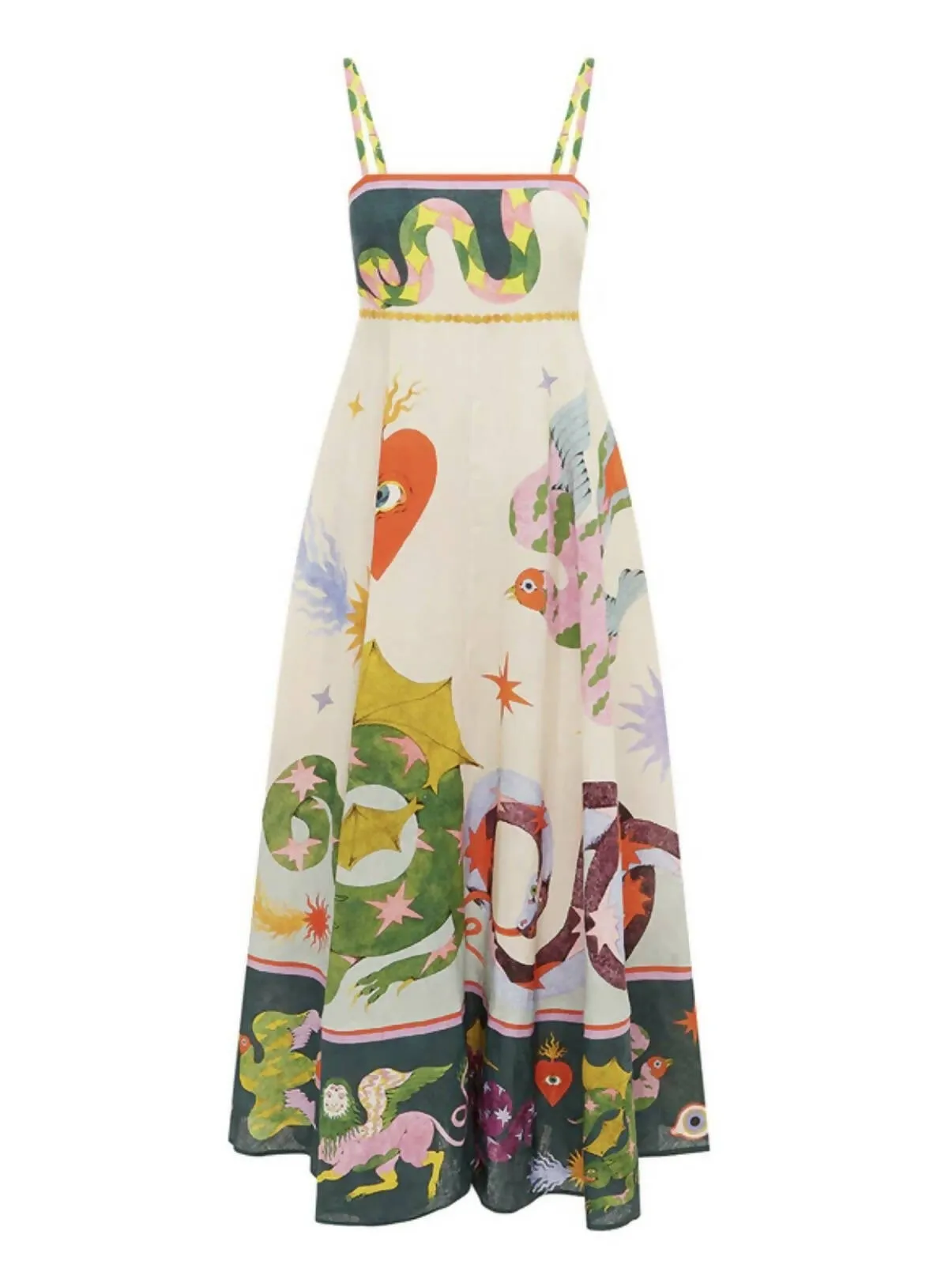 Alemais Seeker Midi Sundress Multi Print Size 14