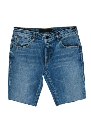 Alexander Wang - Medium Wash Cutoff Denim Bermuda Shorts Sz 26