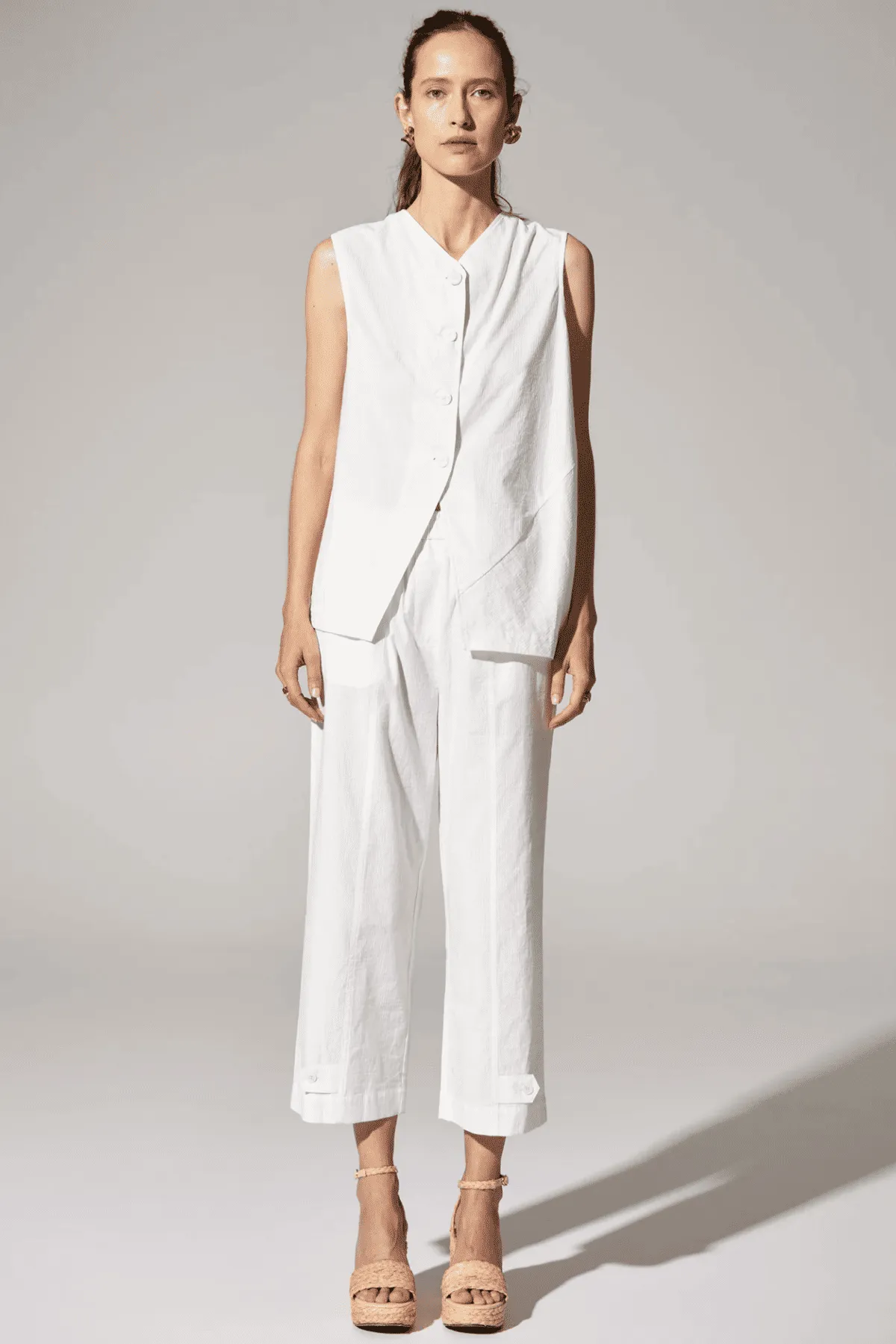 AVA DRAPED REVERSIBLE TANK WHITE