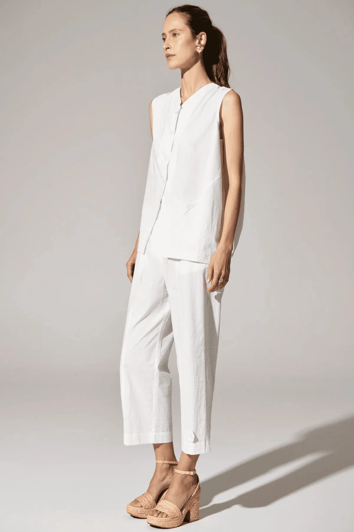 AVA DRAPED REVERSIBLE TANK WHITE