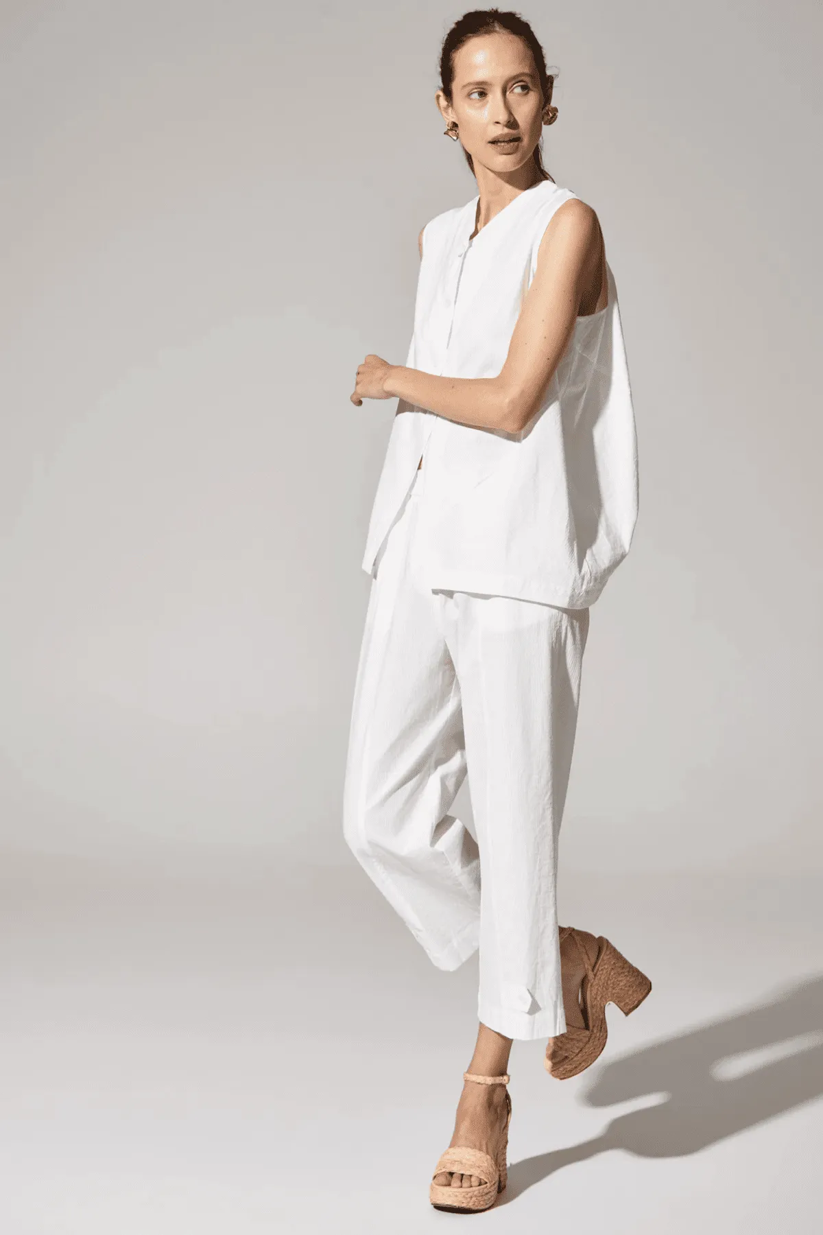 AVA DRAPED REVERSIBLE TANK WHITE