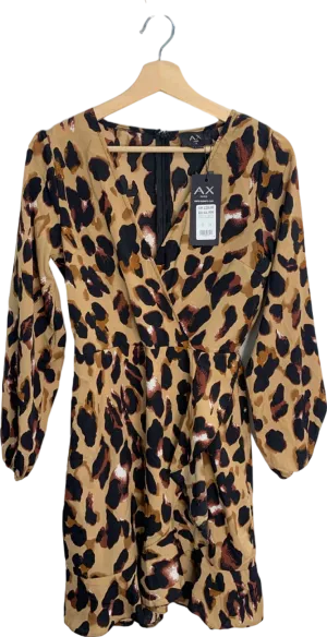 AX Paris Leopard Print Wrap Dress UK 10