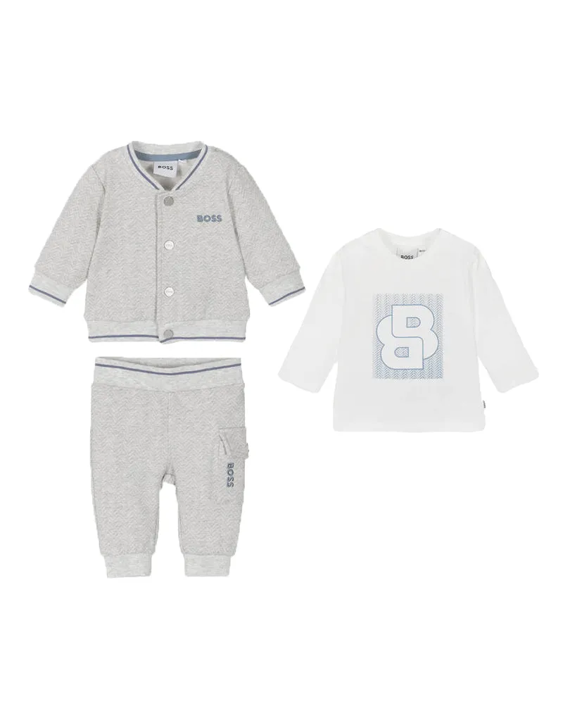 Baby Boys Grey Tracksuit Set