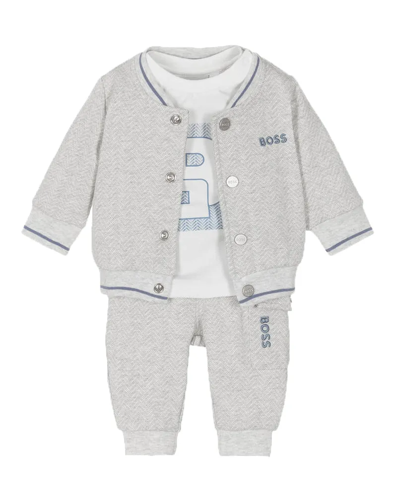Baby Boys Grey Tracksuit Set