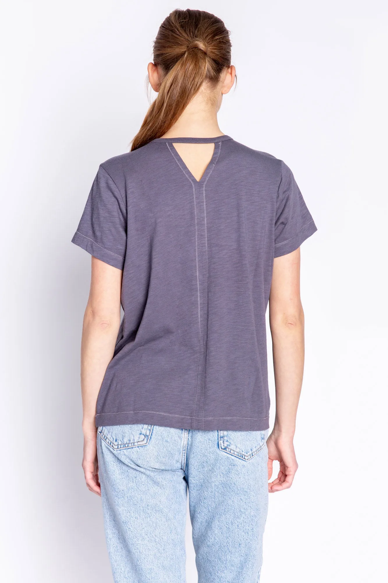 BACK TO BASICS SHORT SLEEVE TOP - CHARCOAL (ONLINE ONLY)