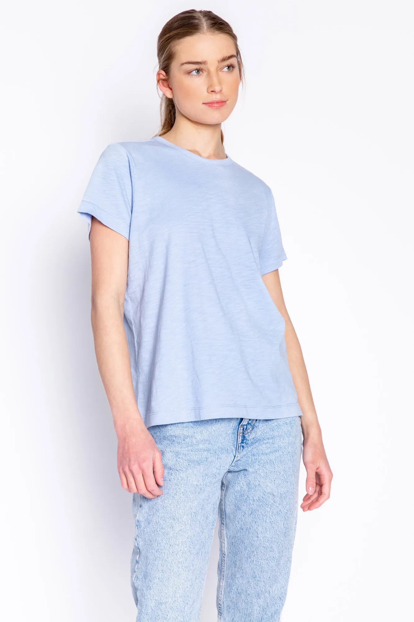 BACK TO BASICS SHORT SLEEVE TOP - ICE BLUE (ONLINE ONLY)