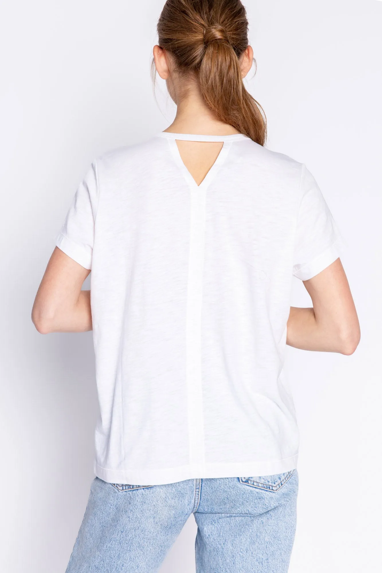 BACK TO BASICS SHORT SLEEVE TOP - WHITE