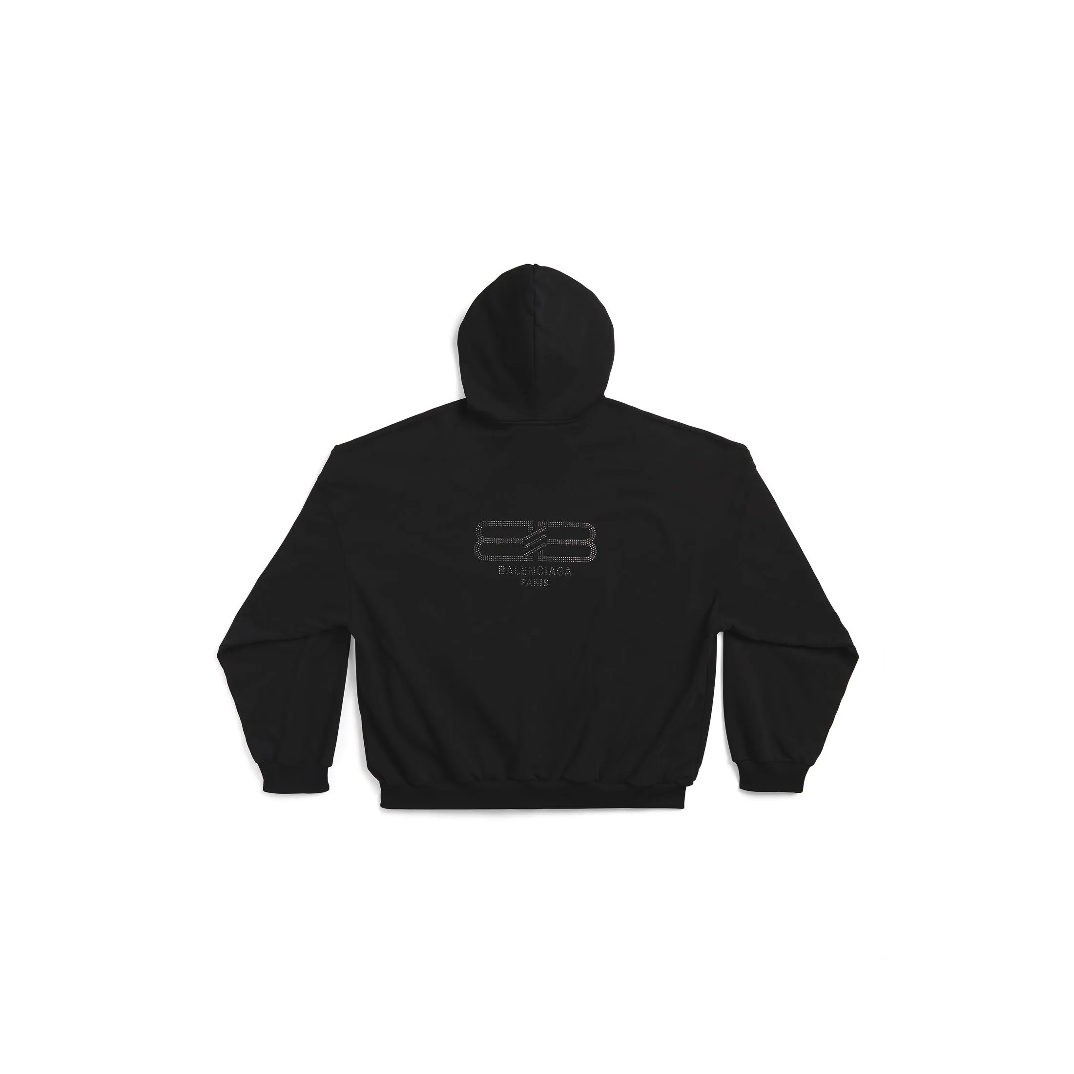 BB PARIS STRASS HOODIE LARGE FIT IN BLACK FADED
