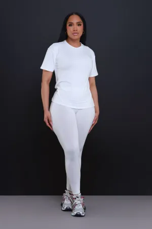 Be Great Short Sleeve Legging Set - White