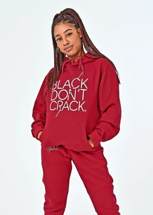 Black Don't Crack Burgundy Sweatshirt Pullover Hoodie