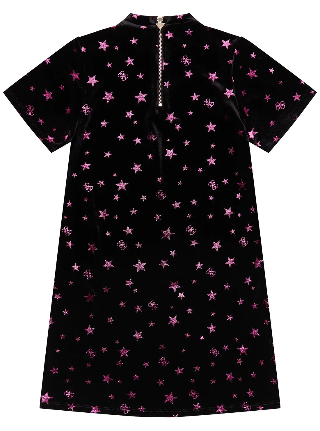 Black Star Print Short Sleeves Dress (2-7)