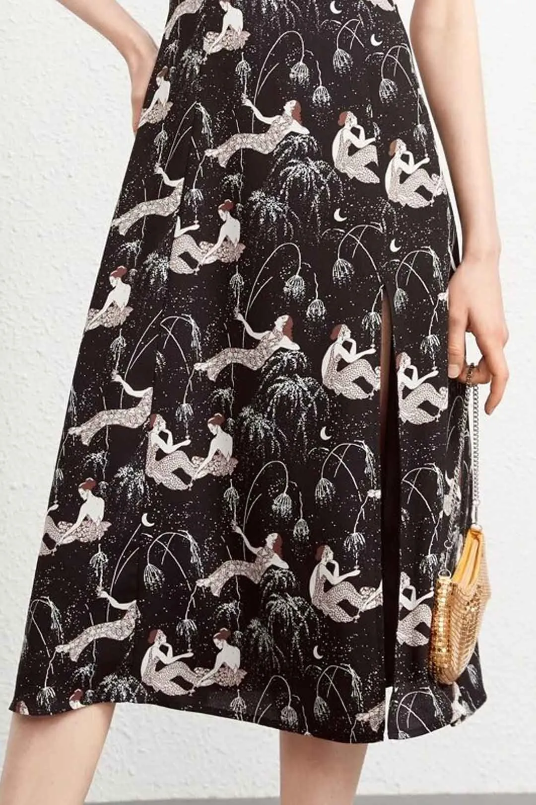 Boho Midi Dress, Strappy Sundress, Lady in Black