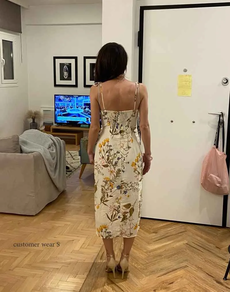 Boho Midi Dress, Strappy Sundress, Lady in Black