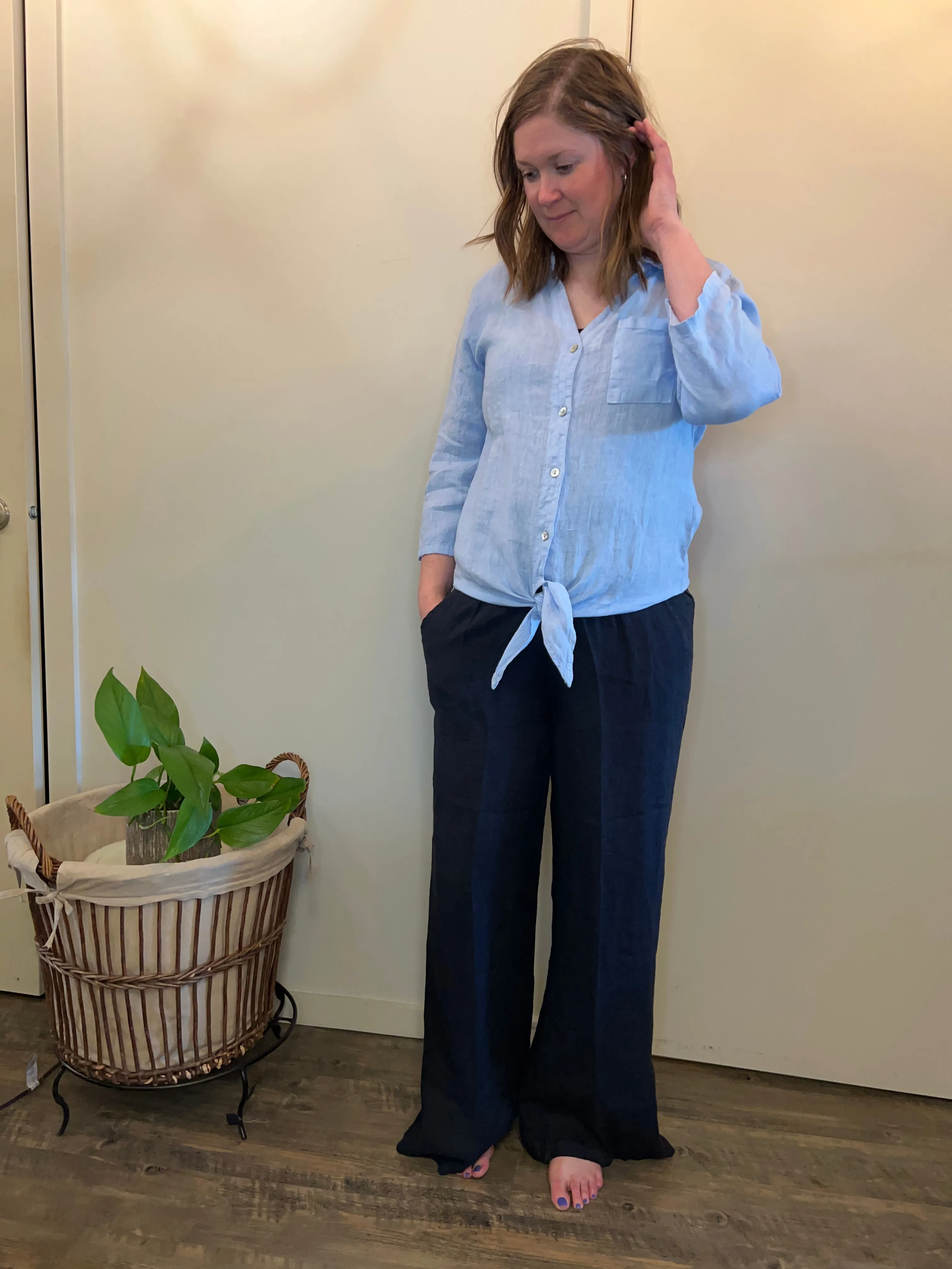 Carré Noir - Wide Leg Drawstring Pants
