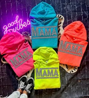 Checkered Mama Crew/ Hoodie