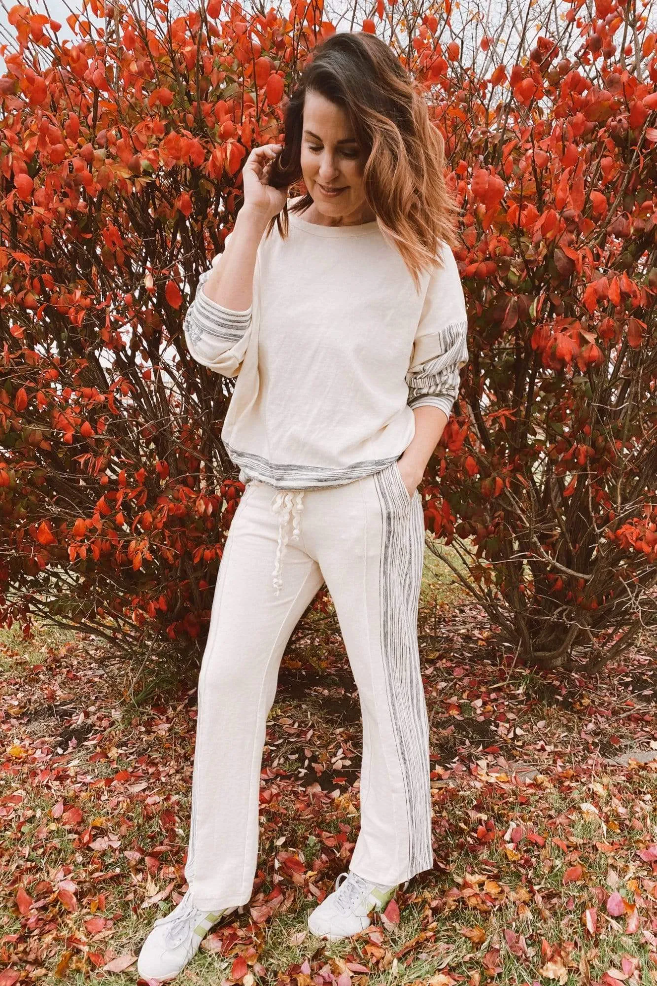 Chia Zen Stripe Sweatshirt  Top