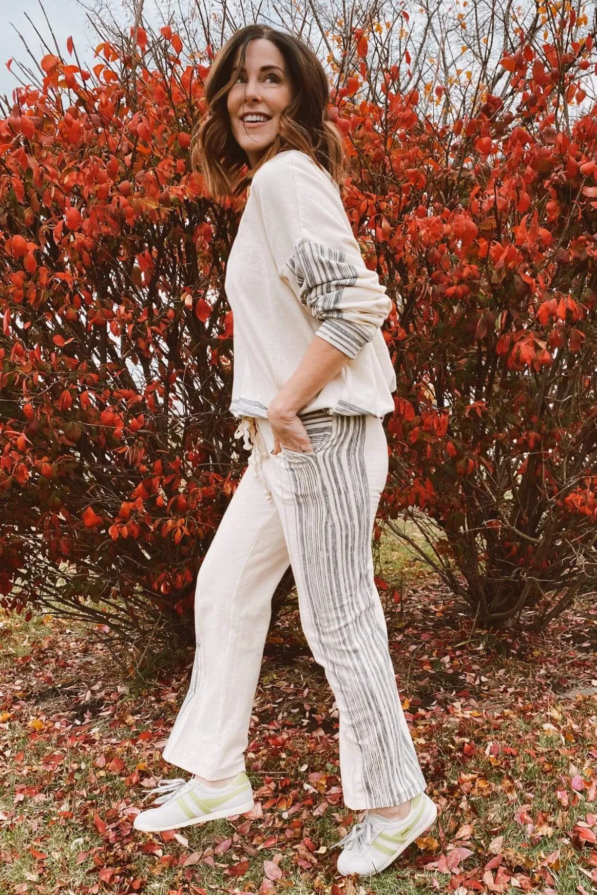 Chia Zen Stripe Sweatshirt  Top