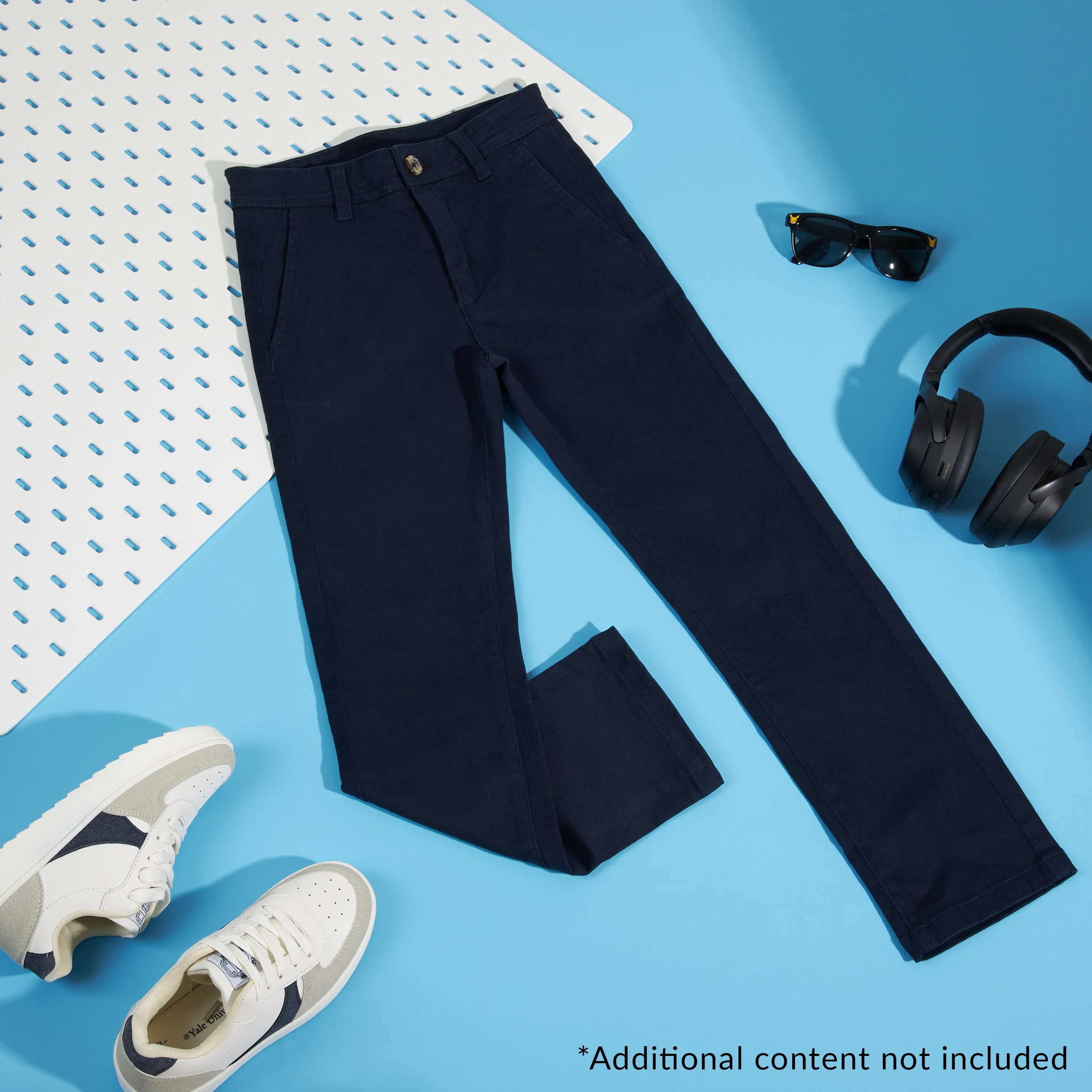 CityComfort Boys Chino Trousers with Front and Back Pockets, Adjustable Waist