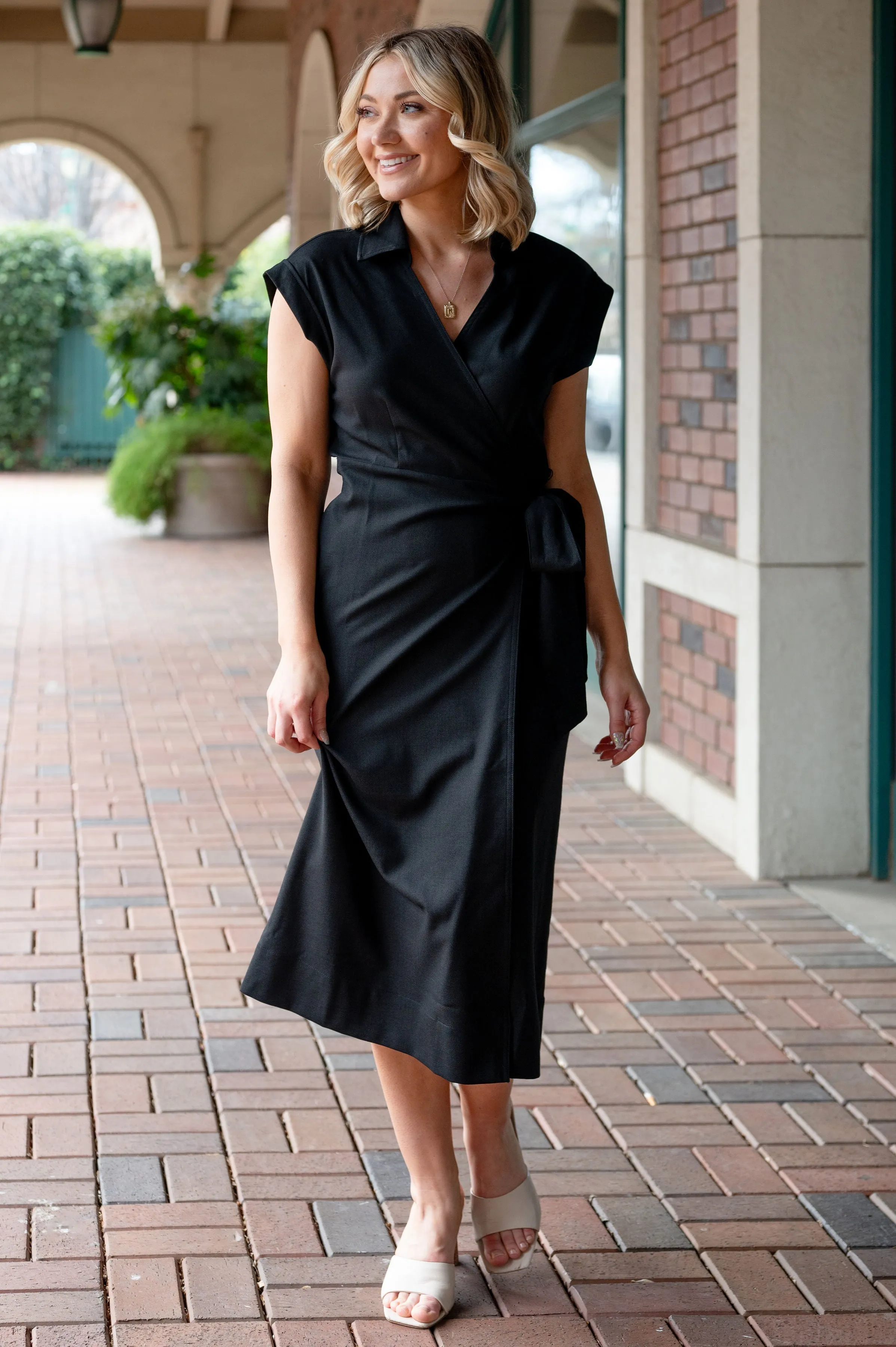 Collared Wrap Dress