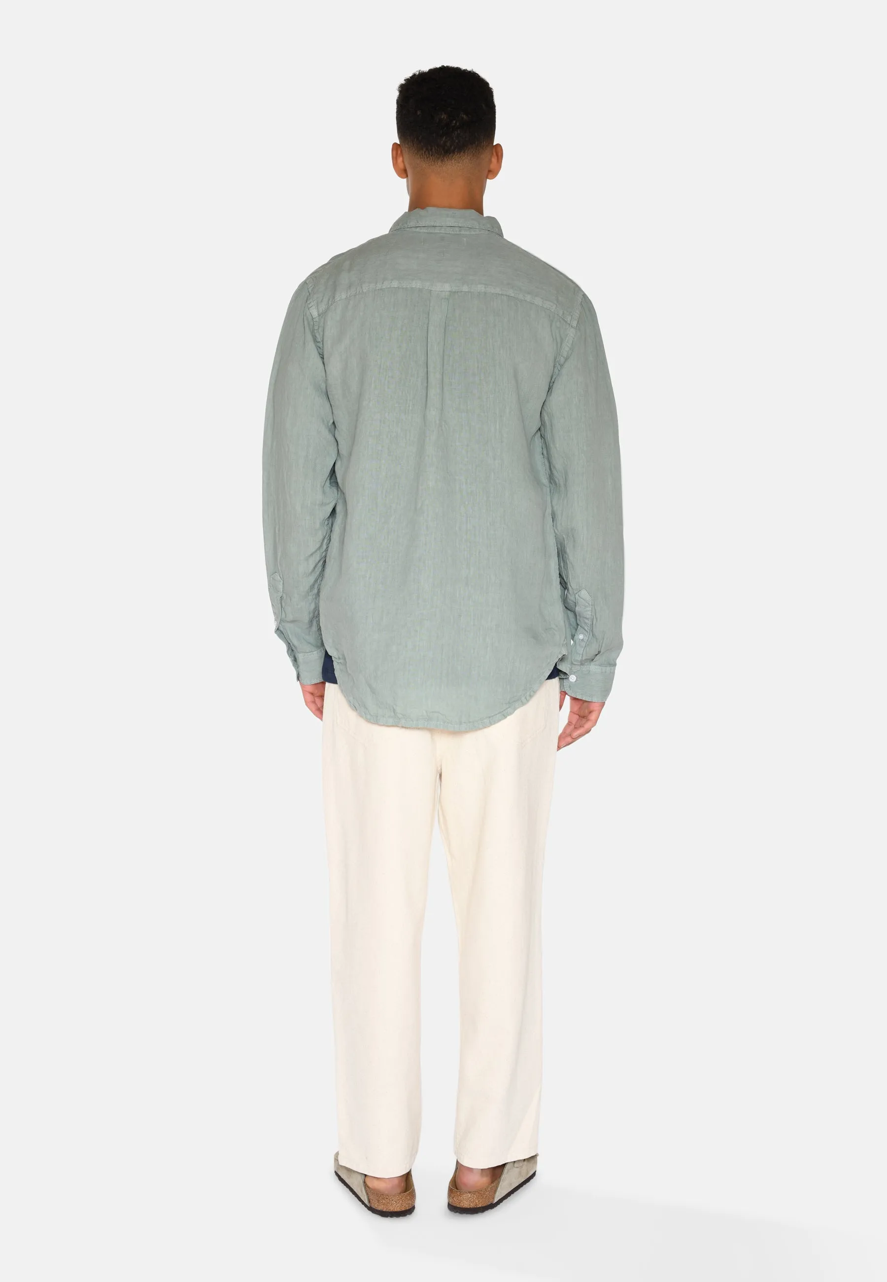 Colt long sleeved reg linen shirt 4115 - Gray Mist