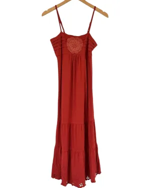 Dark Autumn Bonfire Tiered Midi Sundress