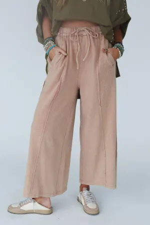 Dawson Wide Leg Pants - Apricot