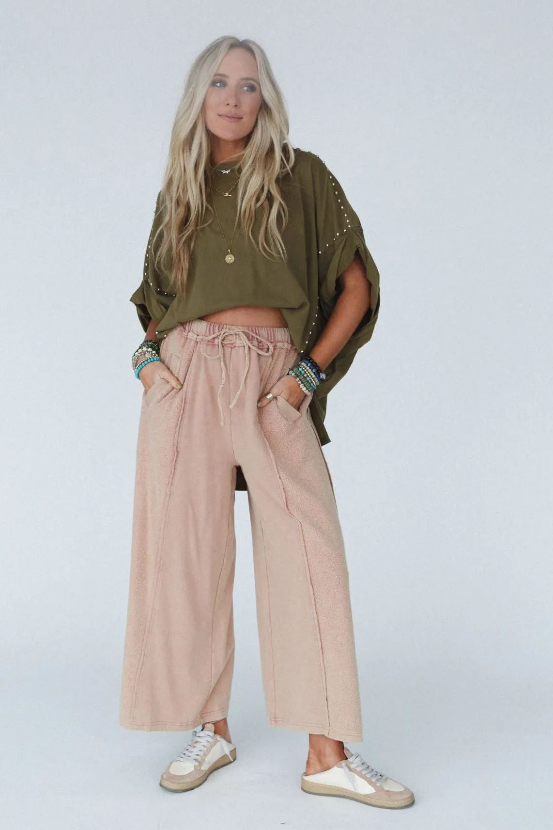 Dawson Wide Leg Pants - Apricot