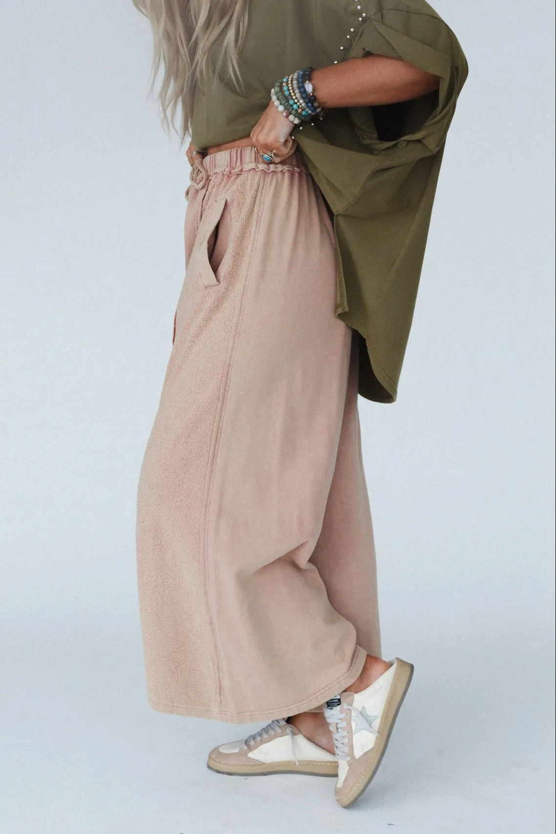 Dawson Wide Leg Pants - Apricot