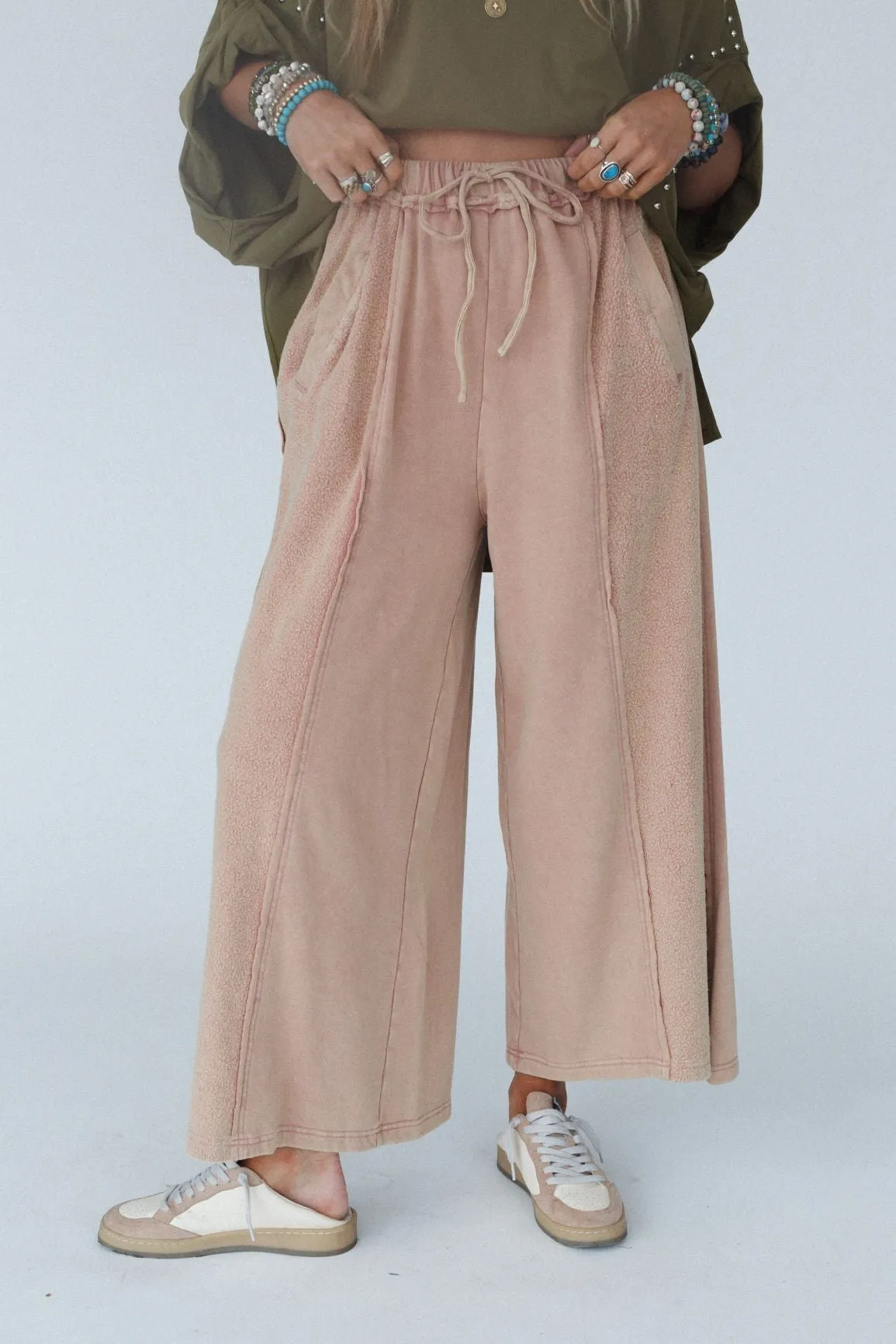 Dawson Wide Leg Pants - Apricot