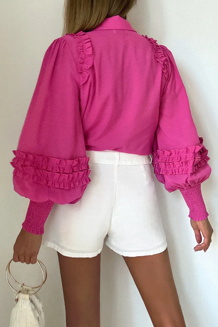 Ella Blouse in Fuschia Floral