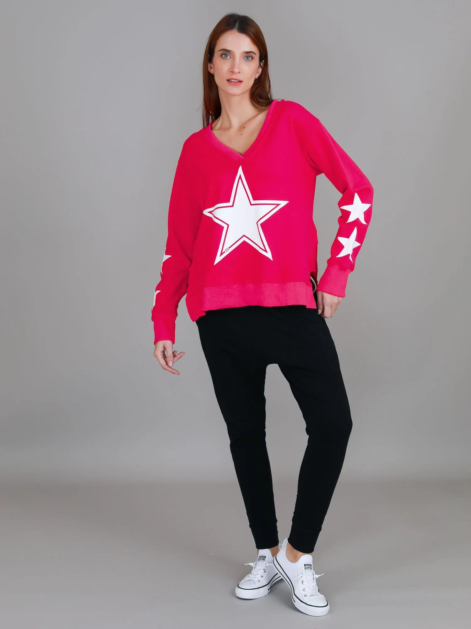 Frankie Five Star V Neck Sweatshirt