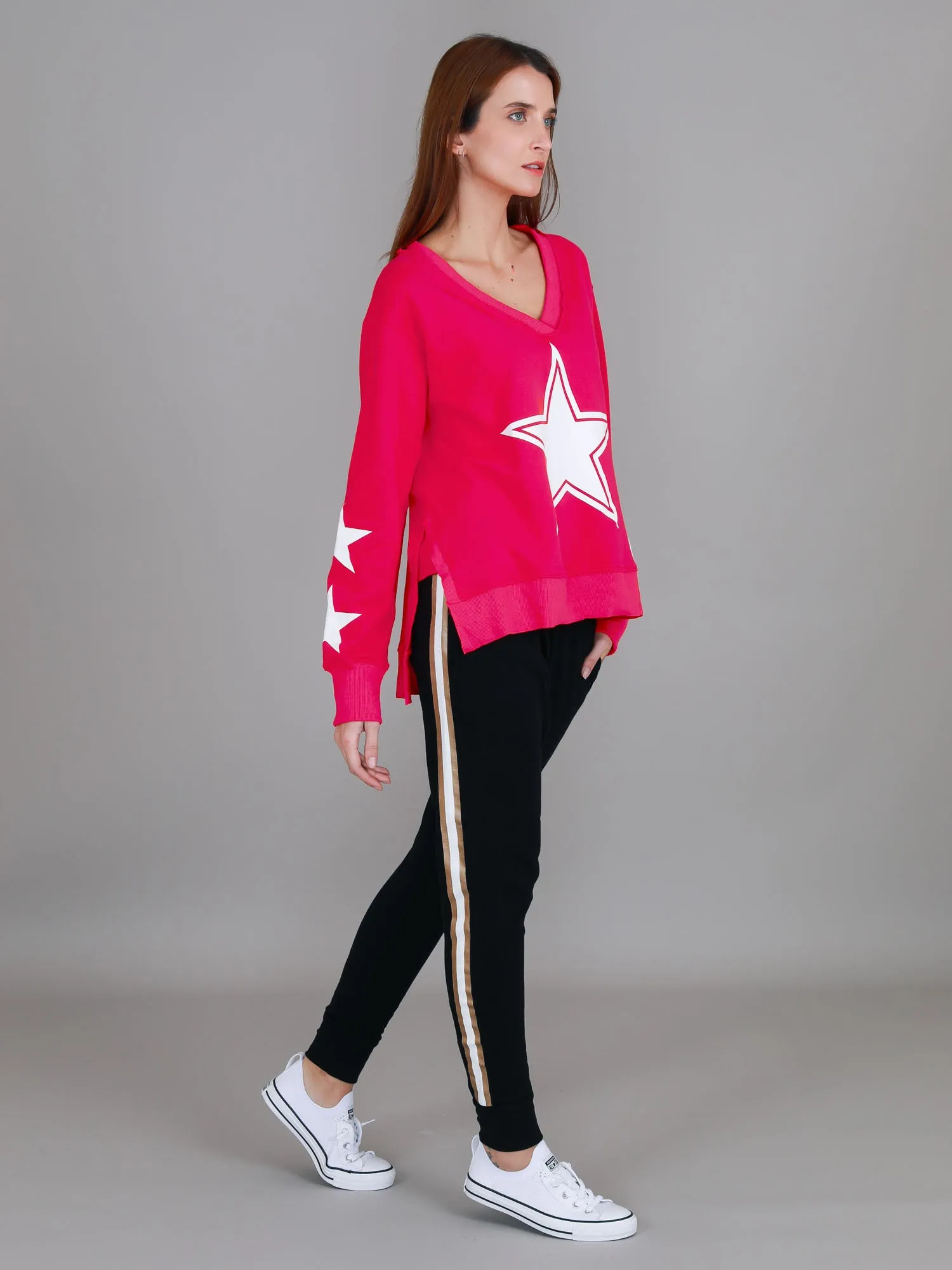 Frankie Five Star V Neck Sweatshirt