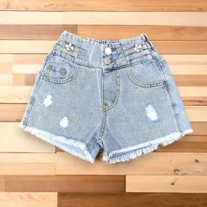 Girls Blue Denim Shorts