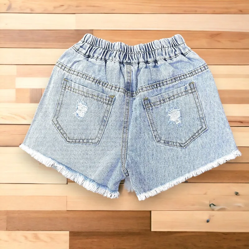 Girls Blue Denim Shorts