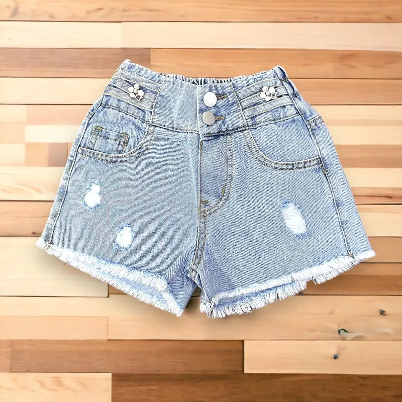 Girls Blue Denim Shorts