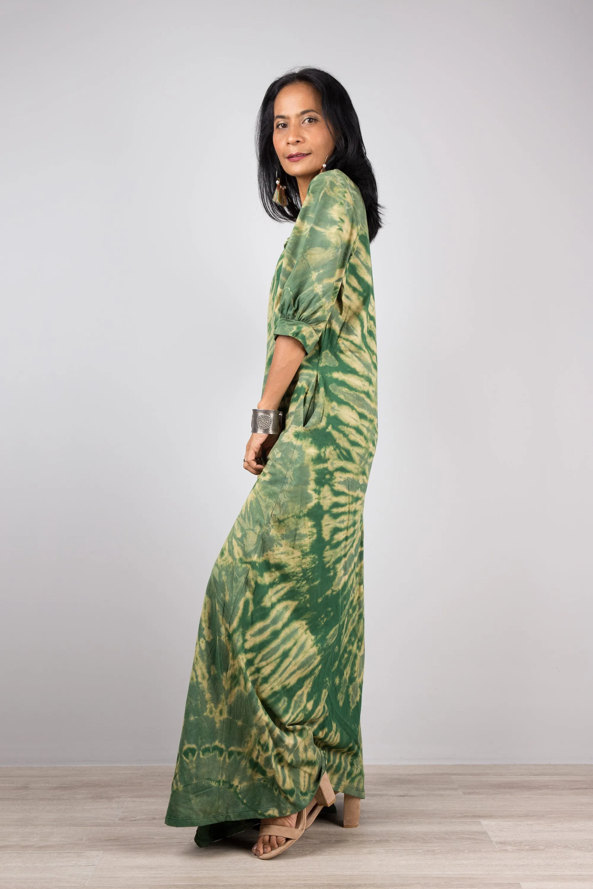Green Tie Dye Maxi Dress