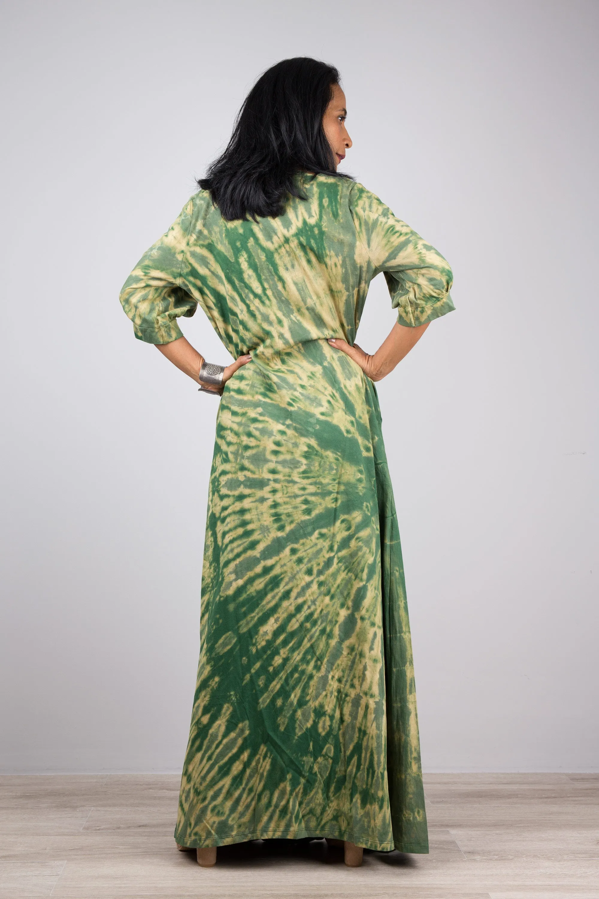 Green Tie Dye Maxi Dress