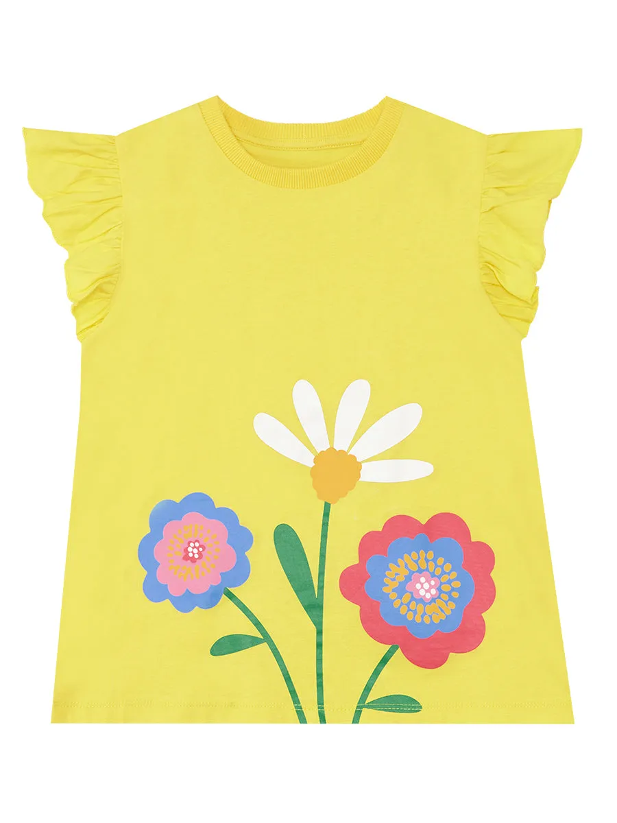 çiçekli kiz çocuk t-shirt tayt takim