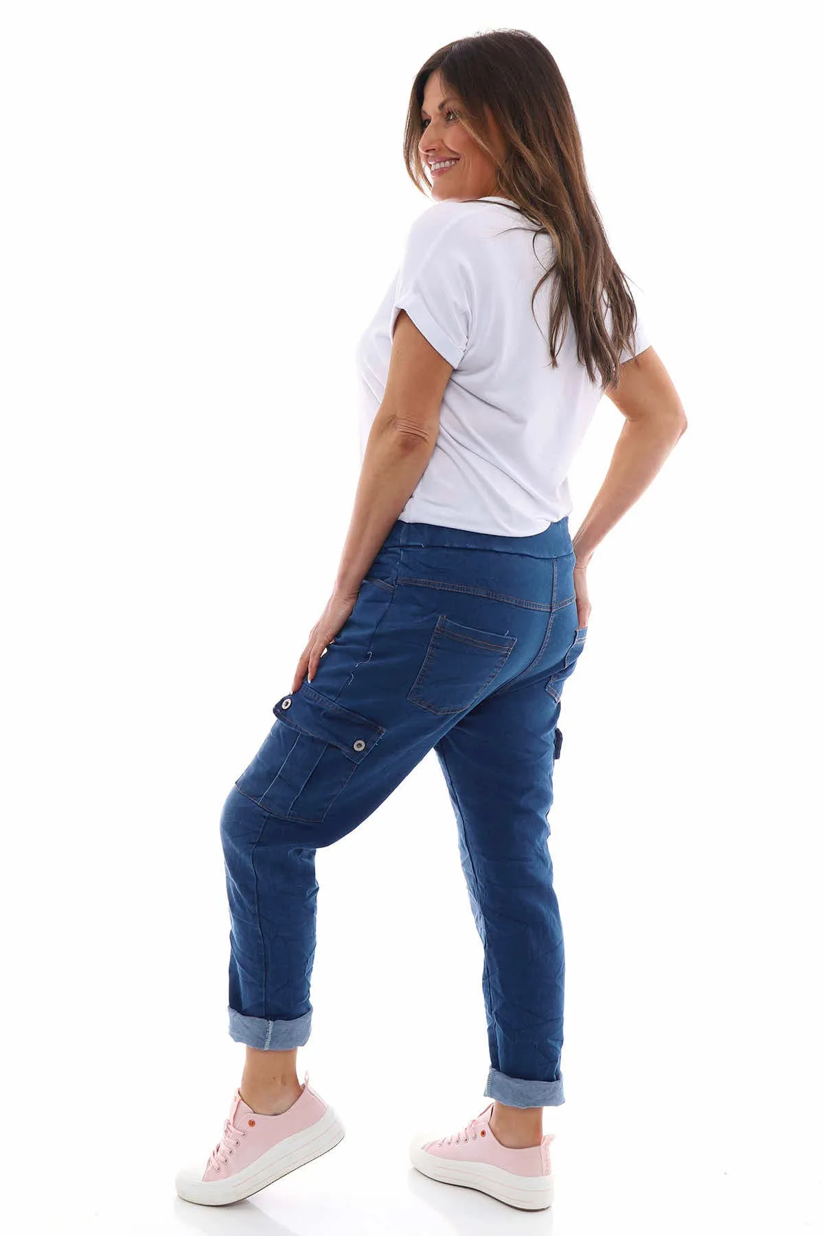 Jelani Denim Cargo Pants Mid Denim