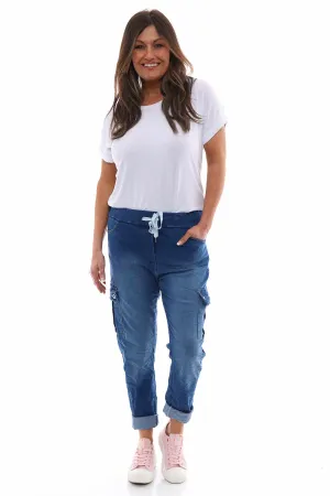 Jelani Denim Cargo Pants Mid Denim