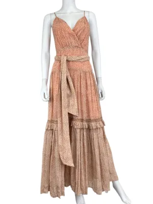 Jonathan Simhkai 100% Silk Orange Print Maxi Dress Size XS