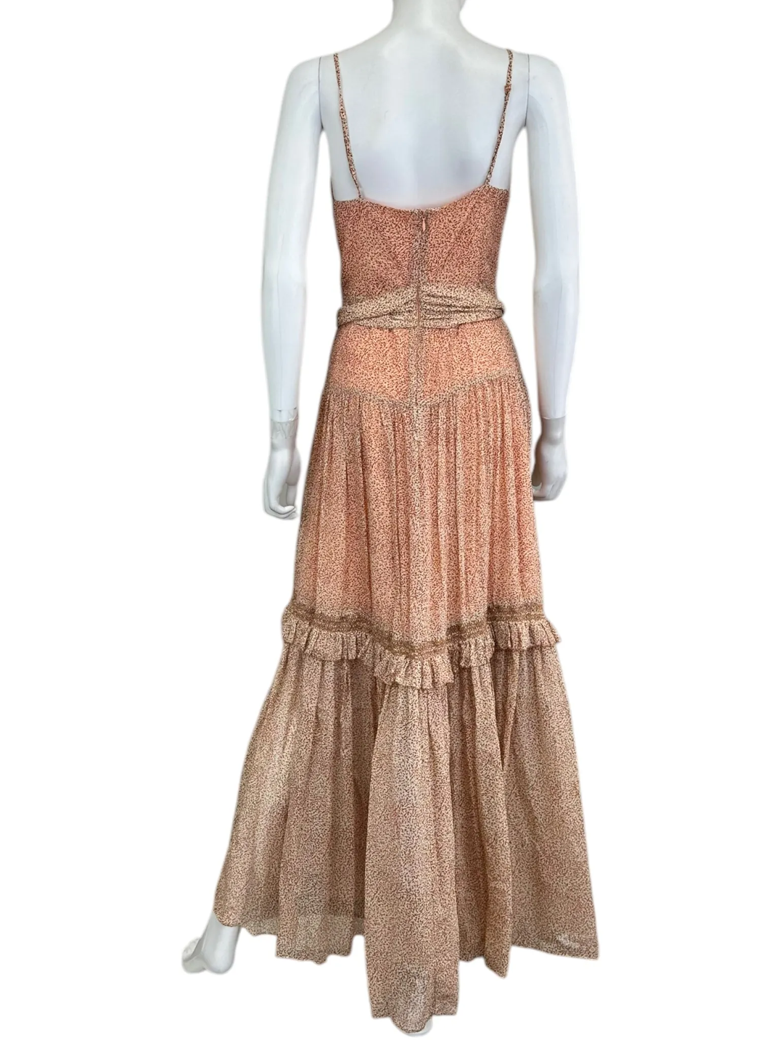Jonathan Simhkai 100% Silk Orange Print Maxi Dress Size XS