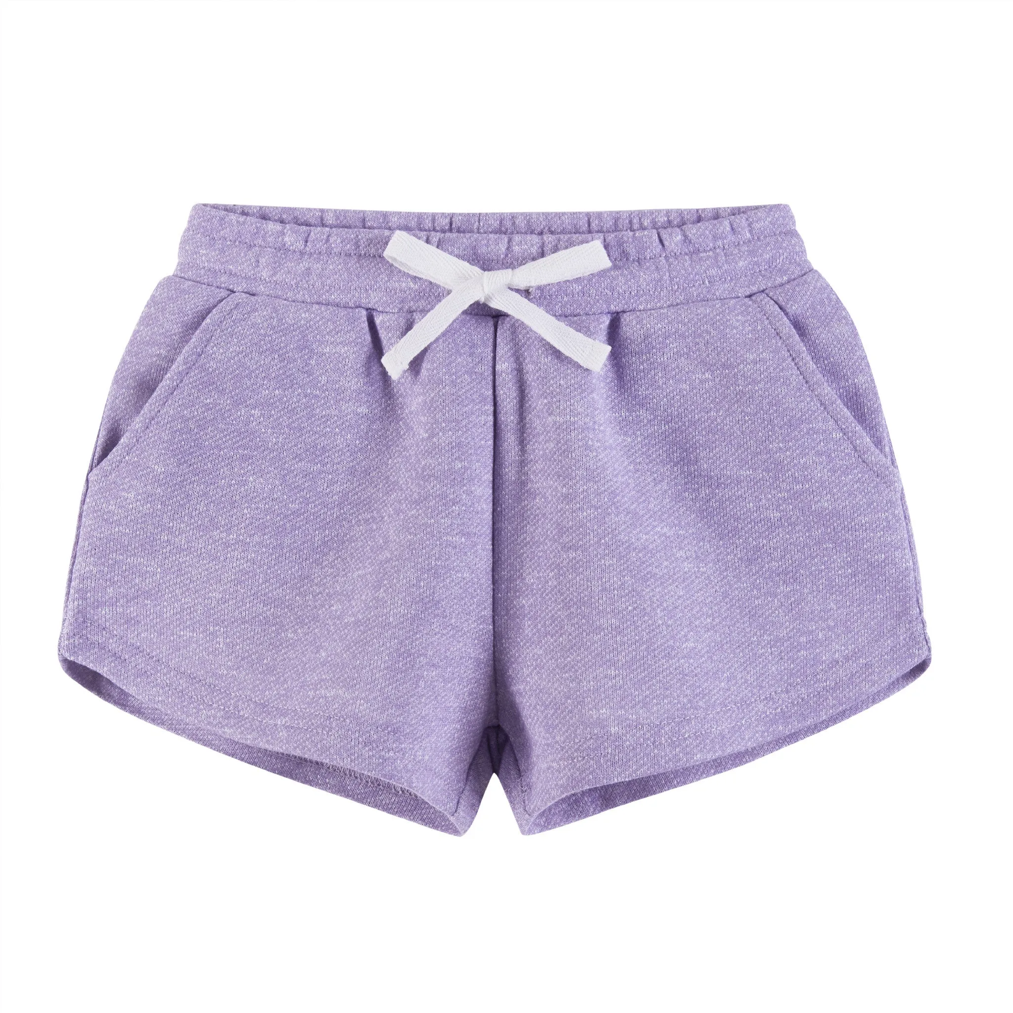 Kids (2-6) Girls Tie-Front Top & Short Set | Purple Smiley Face