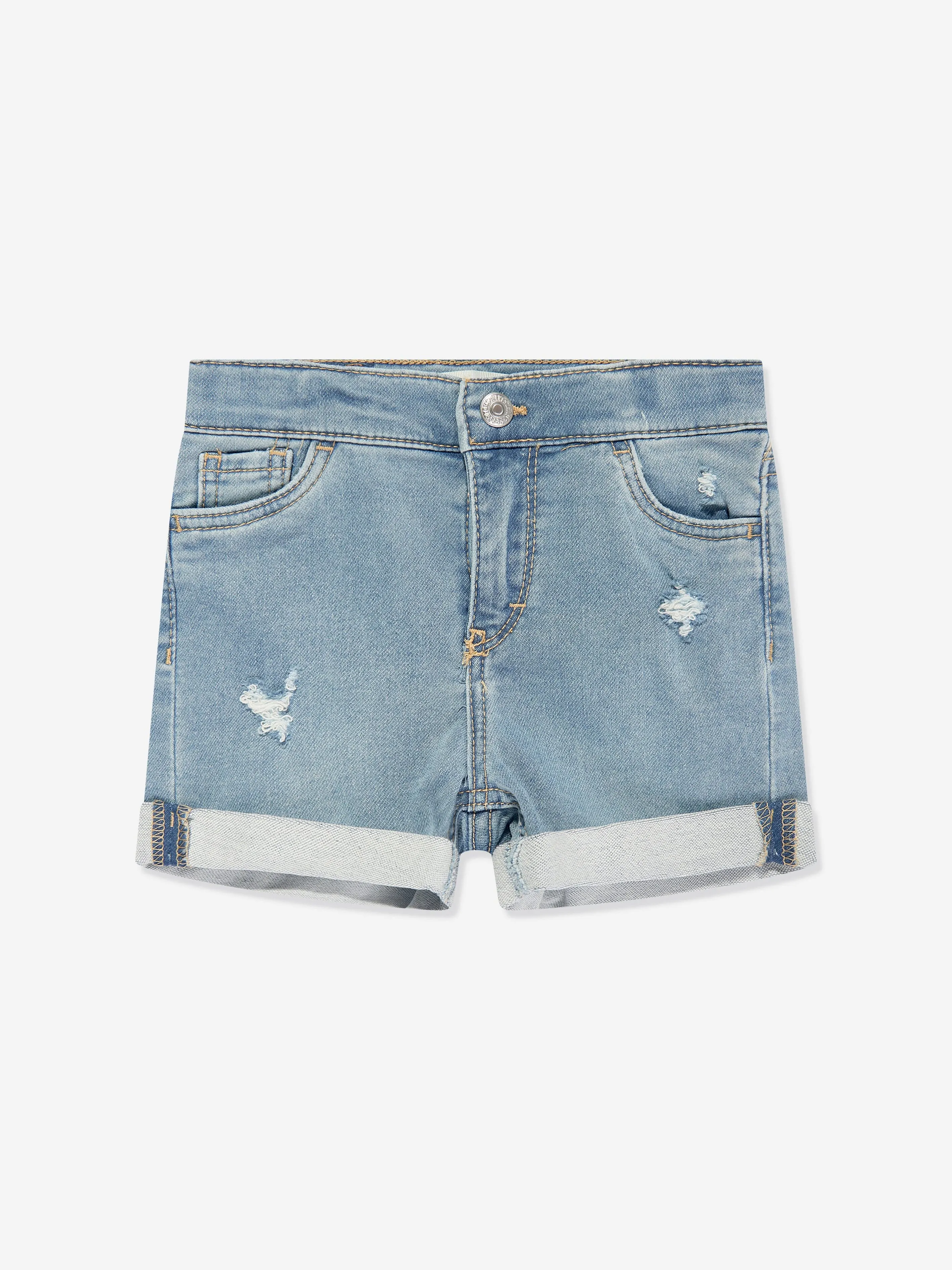 Levi's Wear Girls Roll Up Denim Shorts in Blue