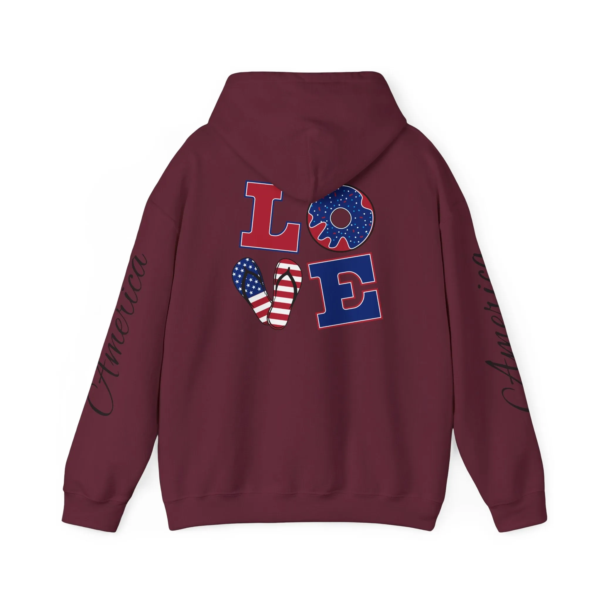 Love printed Heavy Blend™ Hooded Sweatshirt