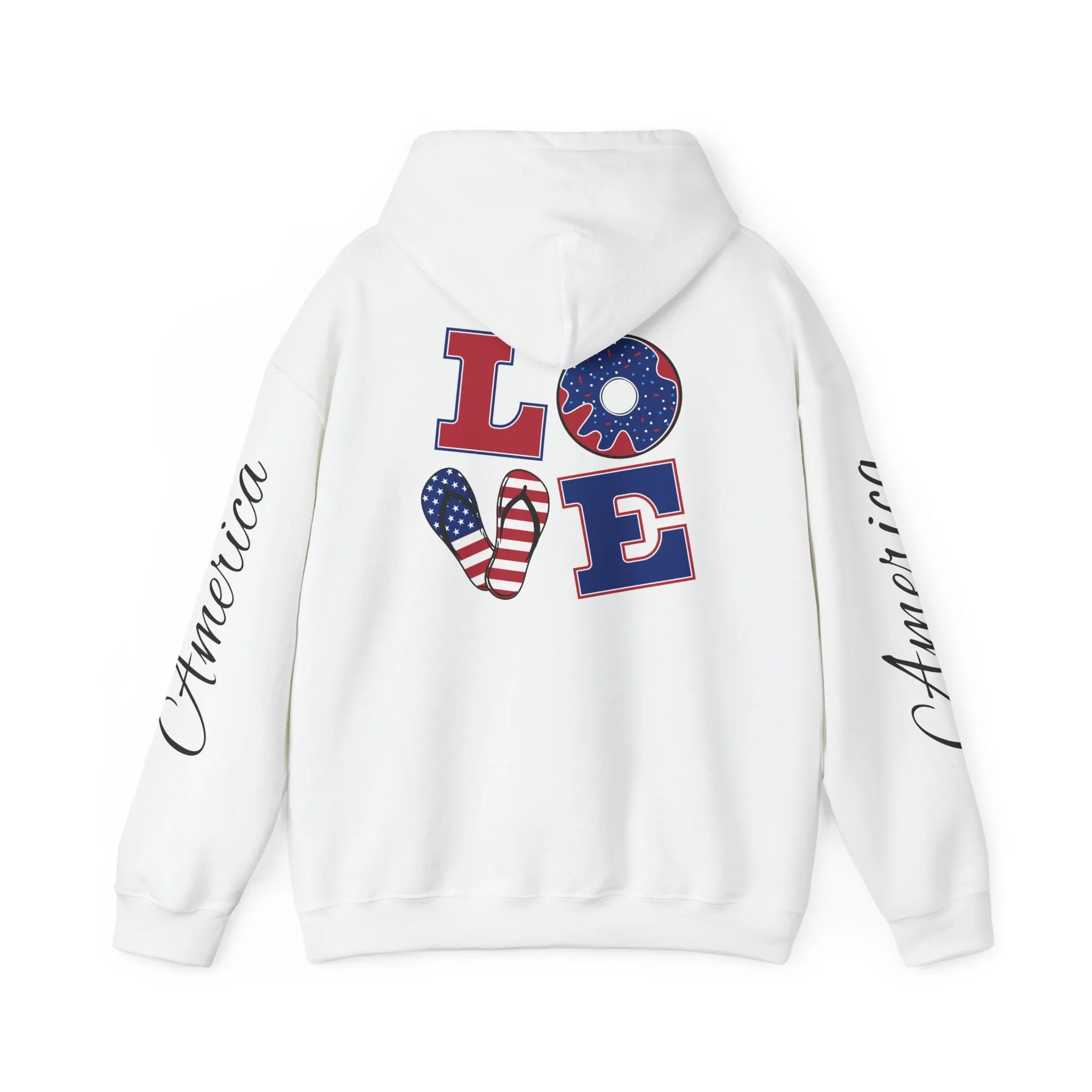Love printed Heavy Blend™ Hooded Sweatshirt