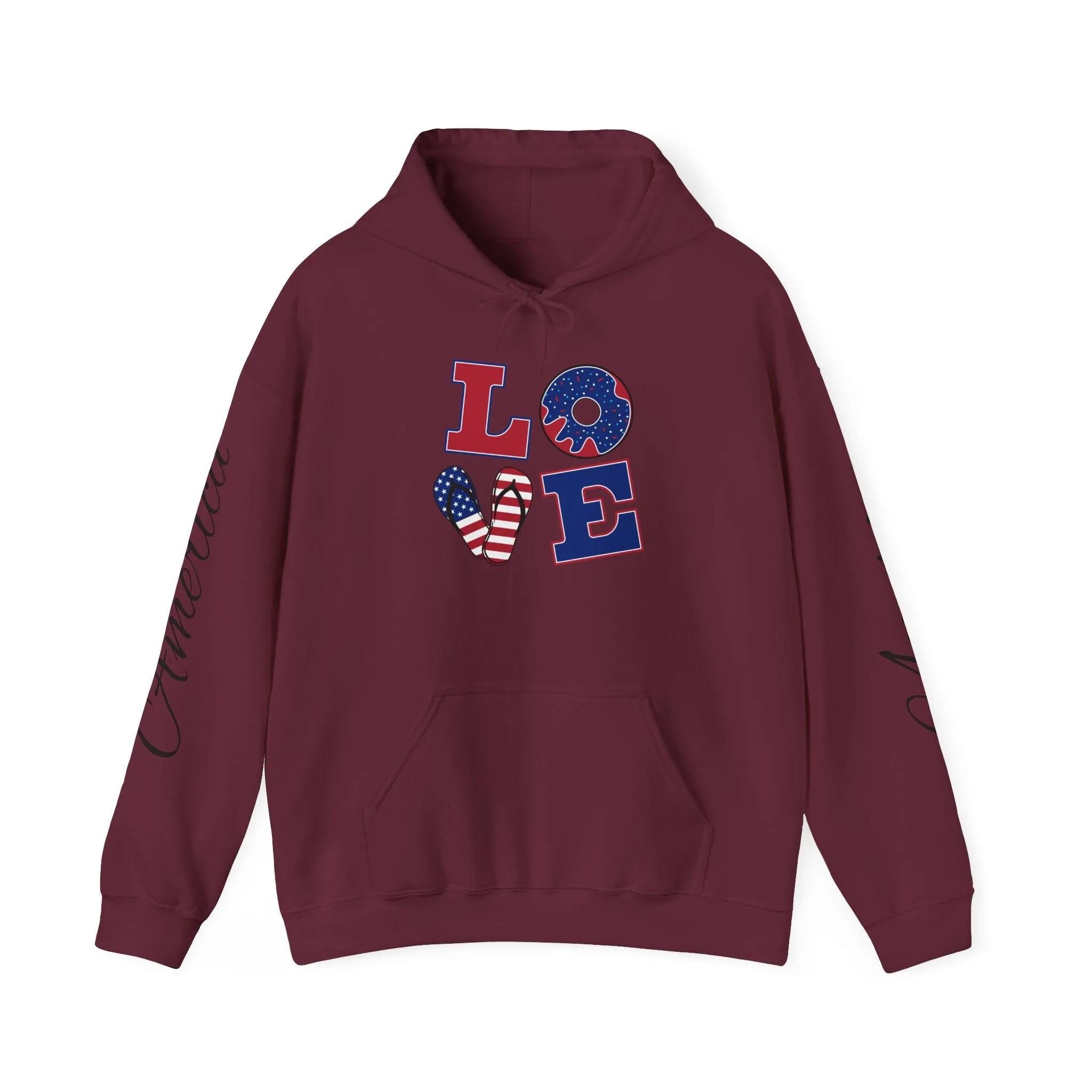 Love printed Heavy Blend™ Hooded Sweatshirt