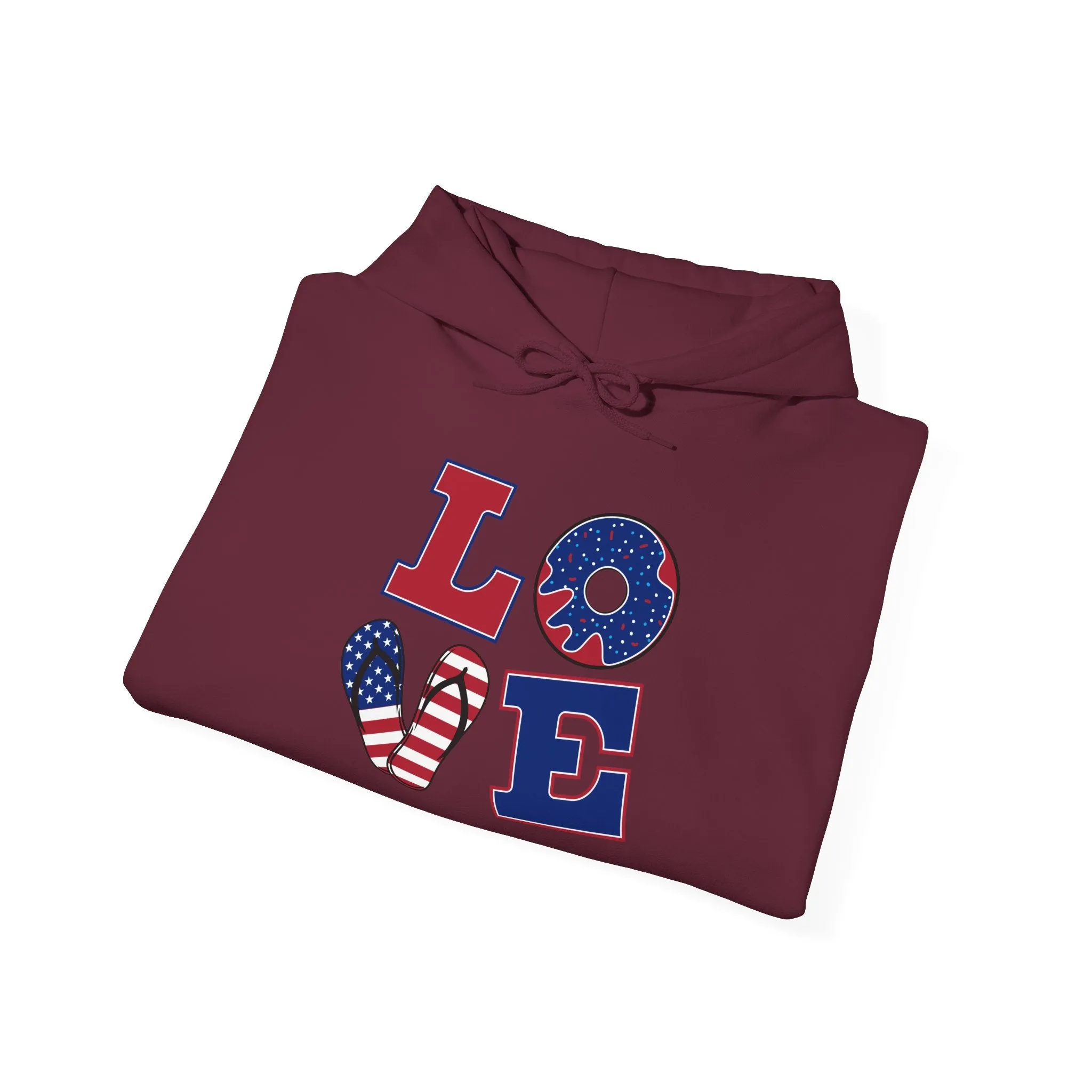 Love printed Heavy Blend™ Hooded Sweatshirt