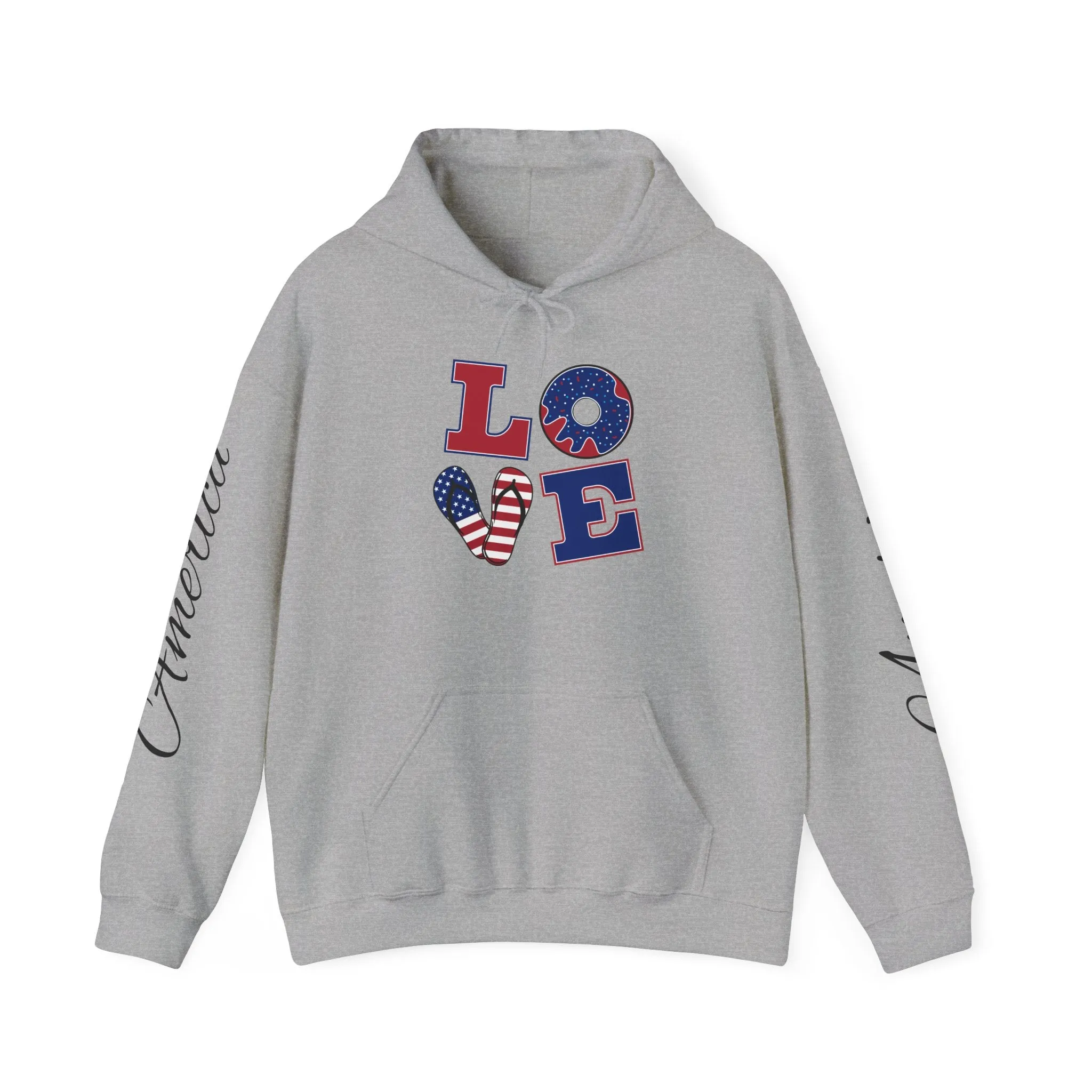 Love printed Heavy Blend™ Hooded Sweatshirt
